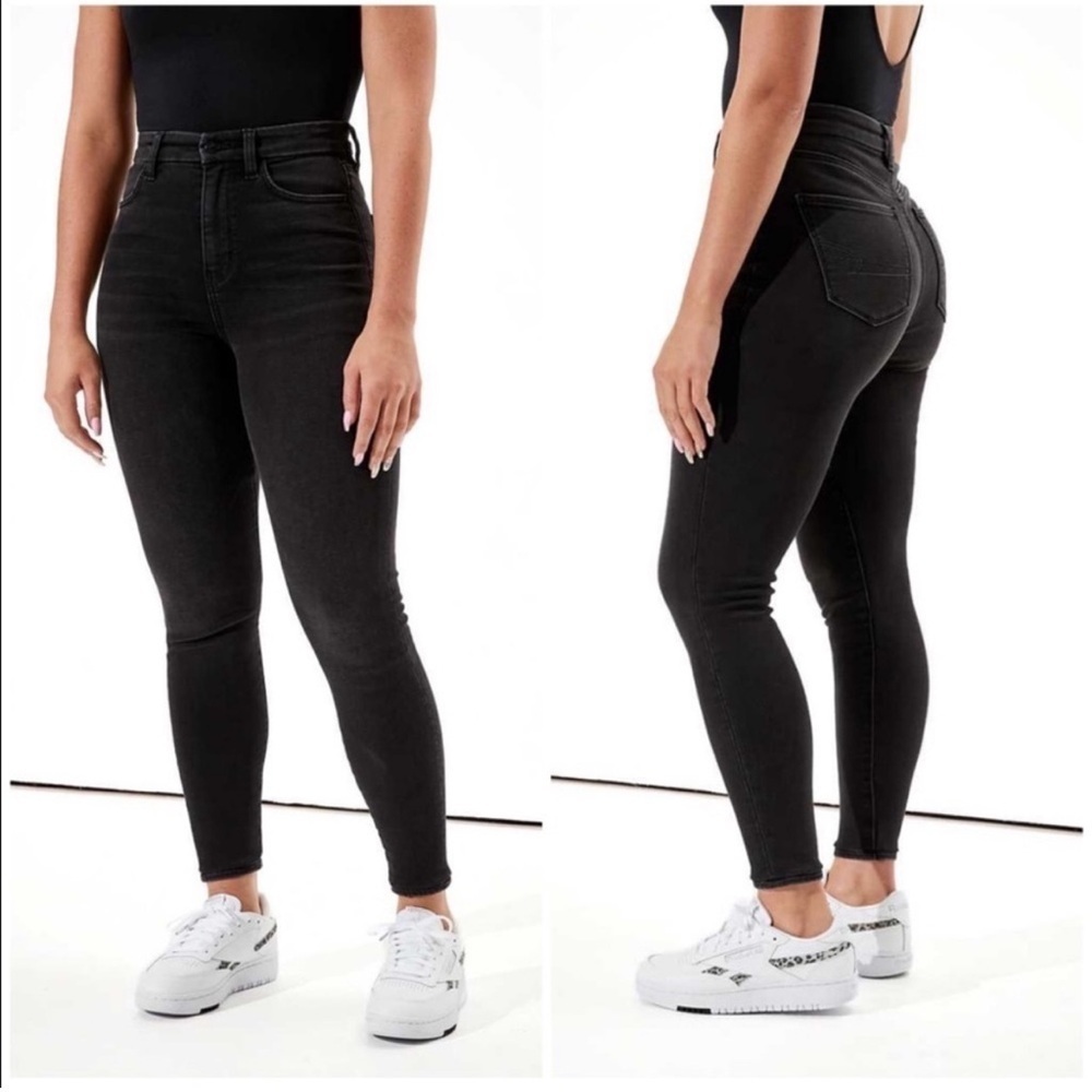 AMERICAN EAGLE Hi-Rise Jeggings In Black